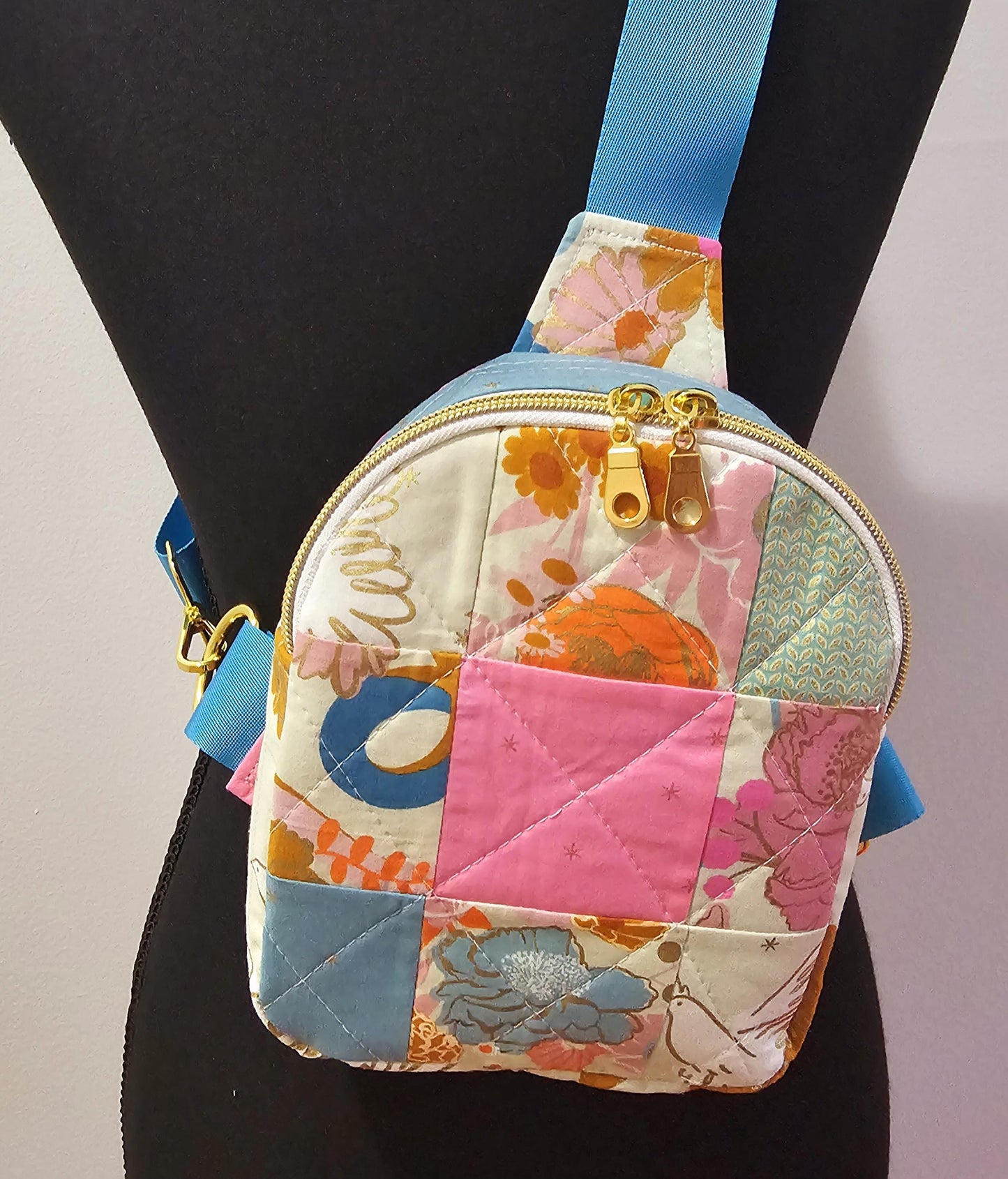 Mini Sling Backpack, Crossbody Backpack, Patchwork Purse, Ruby Star Society, Gift for Girls, Christmas Gift, Melody Miller Rise, Mav Sling