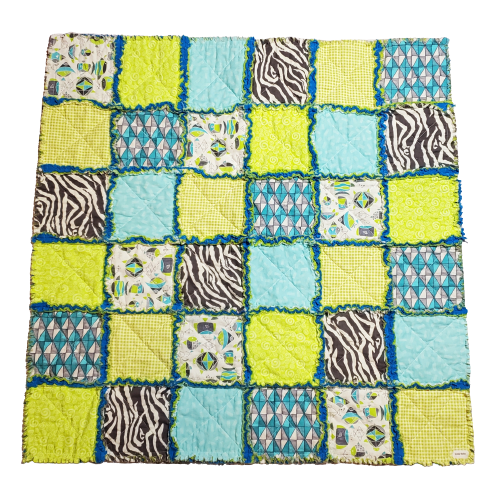 Gender Neutral Baby Blanket, Rag Quilt Baby, Fish Baby Blanket, Baby Shower Gift, Fish Baby Quilt, Fish Baby Gifts, Blue Green Baby Blanket