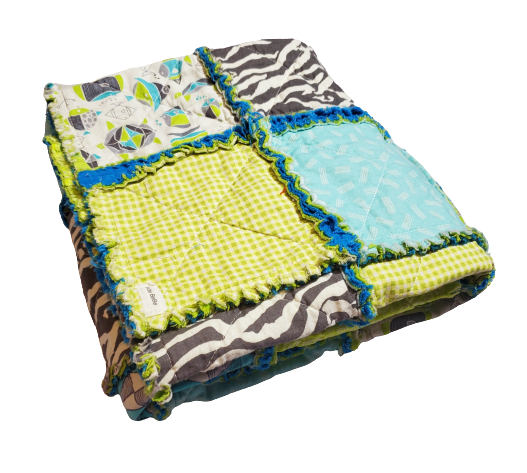 Gender Neutral Baby Blanket, Rag Quilt Baby, Fish Baby Blanket, Baby Shower Gift, Fish Baby Quilt, Fish Baby Gifts, Blue Green Baby Blanket