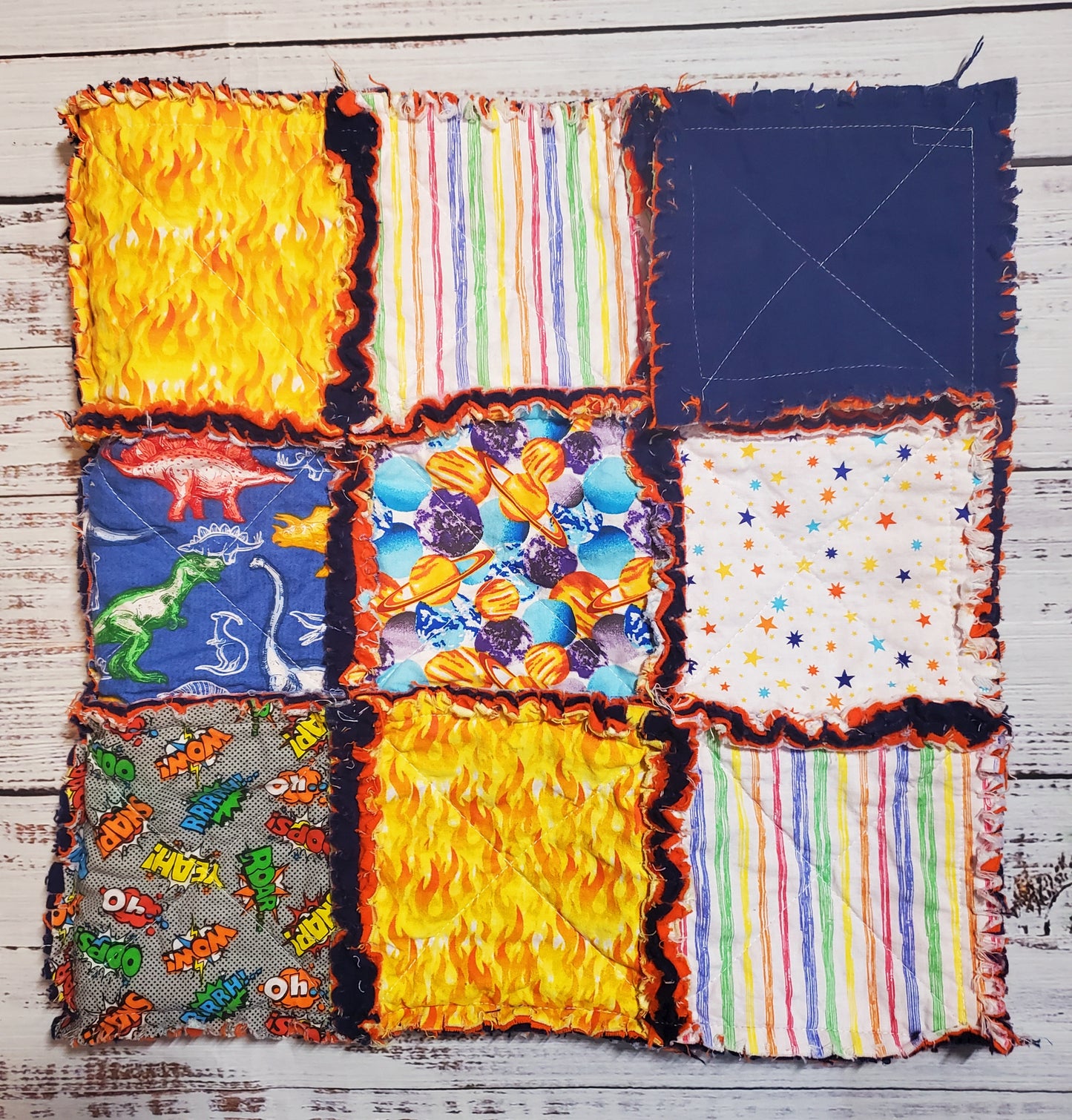 Dinosaur Baby Blanket, Rag Quilt Baby, Dinosaur Blanket, Dinosaur Baby Shower Gift, Dinosaur Quilt, Dinosaur Blanket for Boys, Dino Blanket