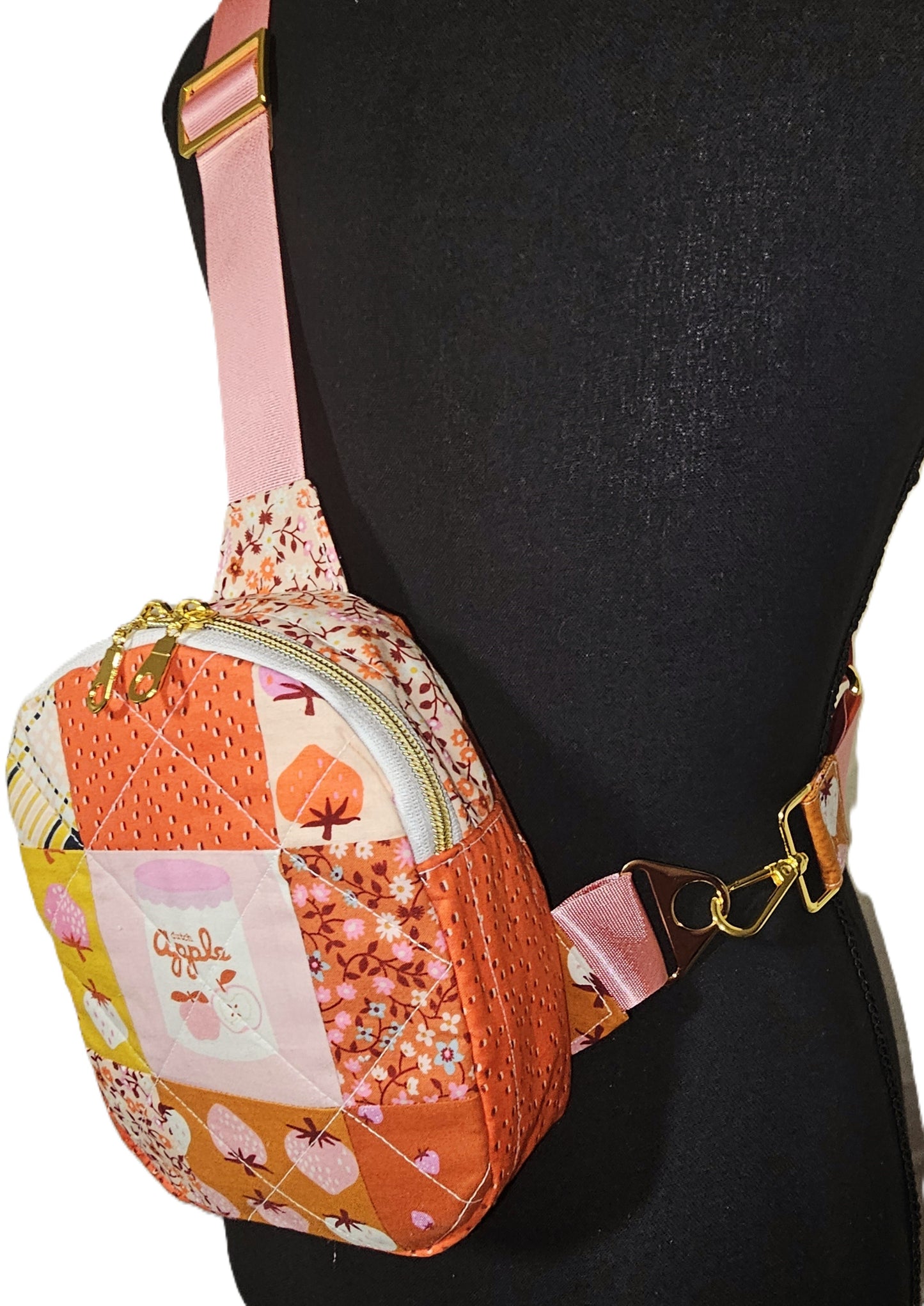 Mini Sling Backpack, Crossbody Backpack, Patchwork Purse, Ruby Star Society, Gift for Girls, Christmas Gift, Strawberry & Friends, Mav Sling