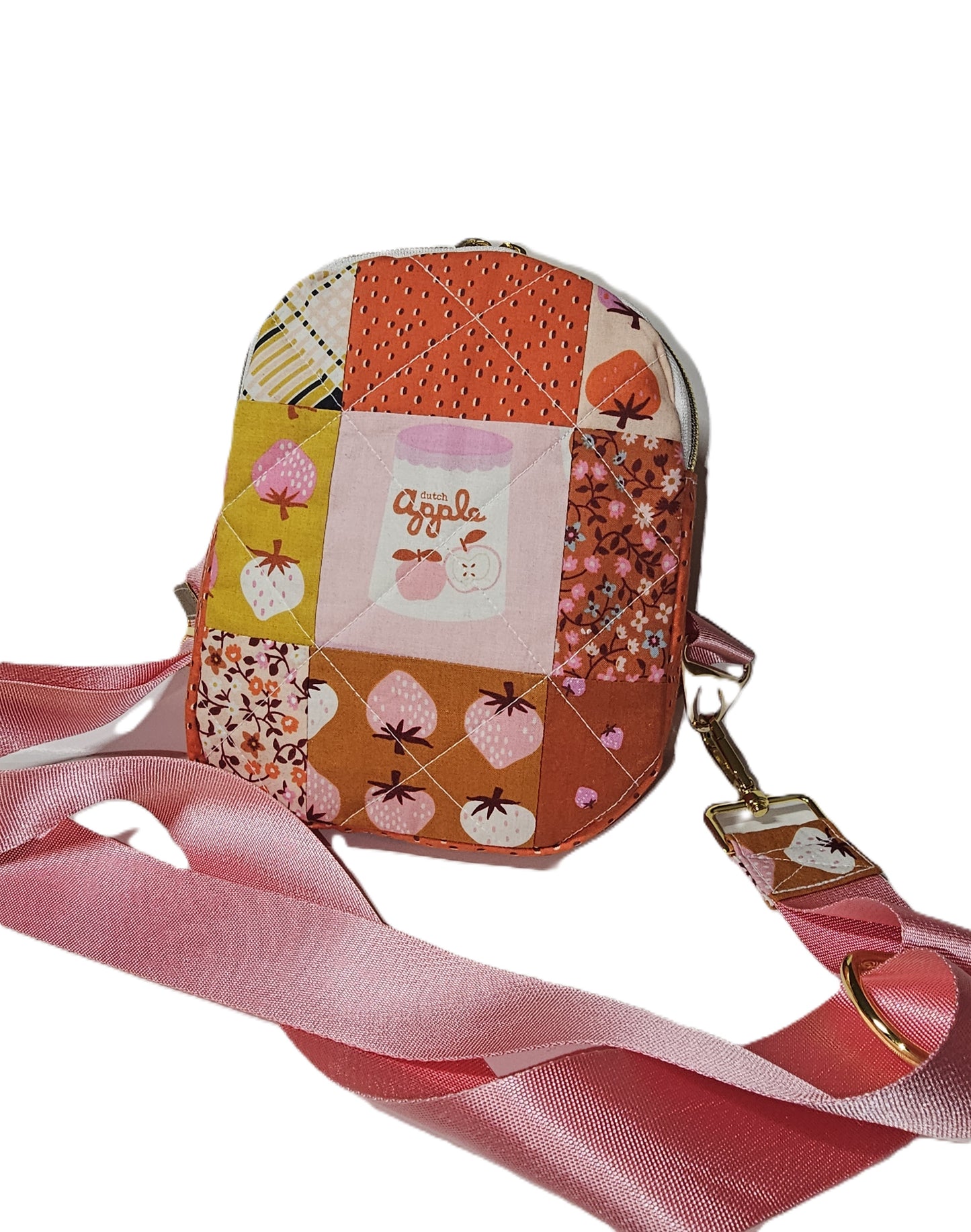 Mini Sling Backpack, Crossbody Backpack, Patchwork Purse, Ruby Star Society, Gift for Girls, Christmas Gift, Strawberry & Friends, Mav Sling