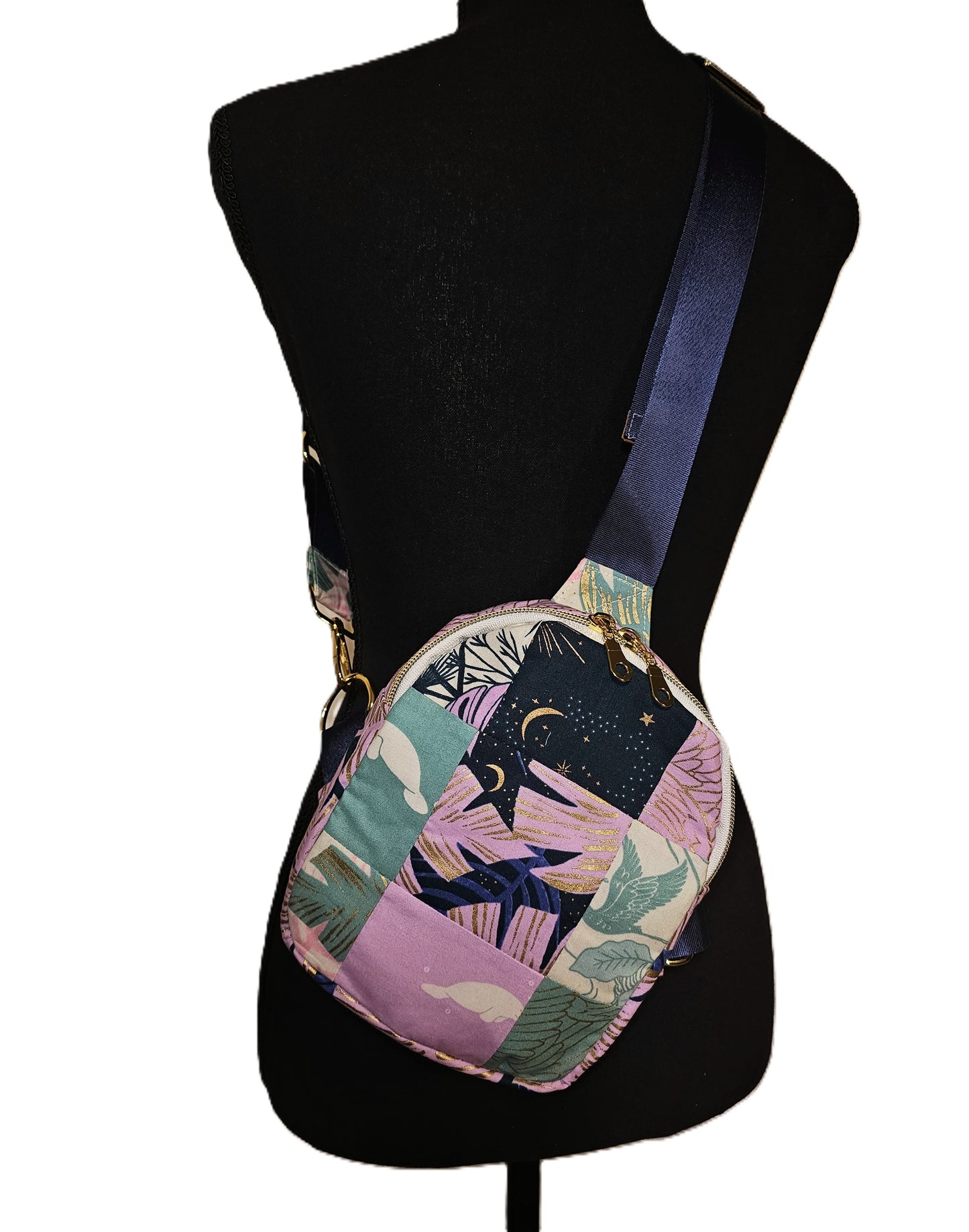 Mini Sling Backpack, Crossbody Backpack, Patchwork Purse, Ruby Star Society, Gift for Girls, Christmas Gift, Strawberry & Friends, Mav Sling