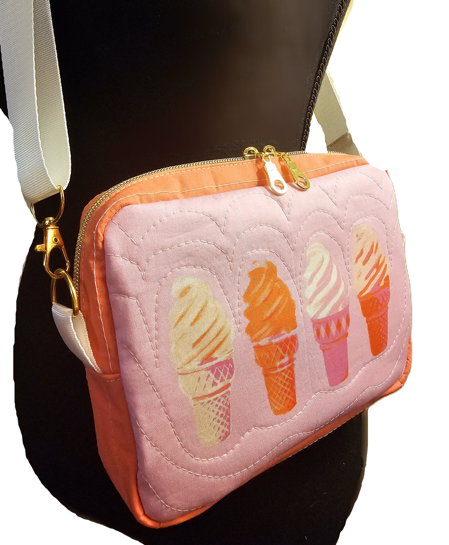 Crossbody Purse, Ruby Star Society, Gift for Girls, Bee Purse, Quilted Bag, Handmade Crossbody, Pink and Navy, Rose Gold Bag, Bee Crossbody