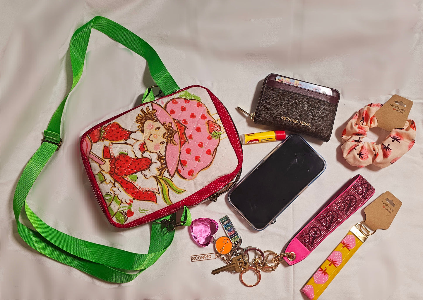 Crossbody Purse, Vintage Strawberry Shortcake, Gift for Girls, Christmas Gift, Strawberry Shortcake Gift, 1980s Gift, Strawberry Crossbody