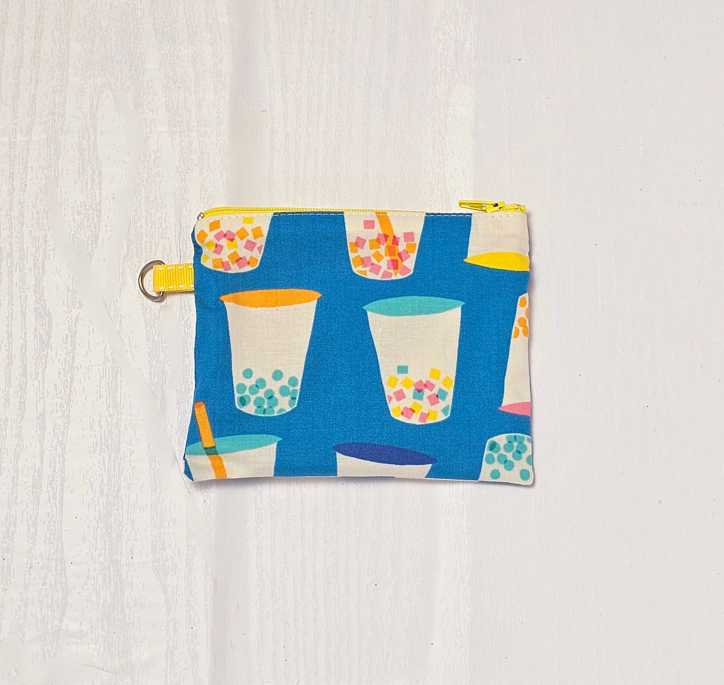 Small Fabric Zipper Pouch, Purse organizer, Candy Pouch, Handmade Lined Zipper Pouch, Gift Card Bag, Boba Tea Bag, Ruby Star Society