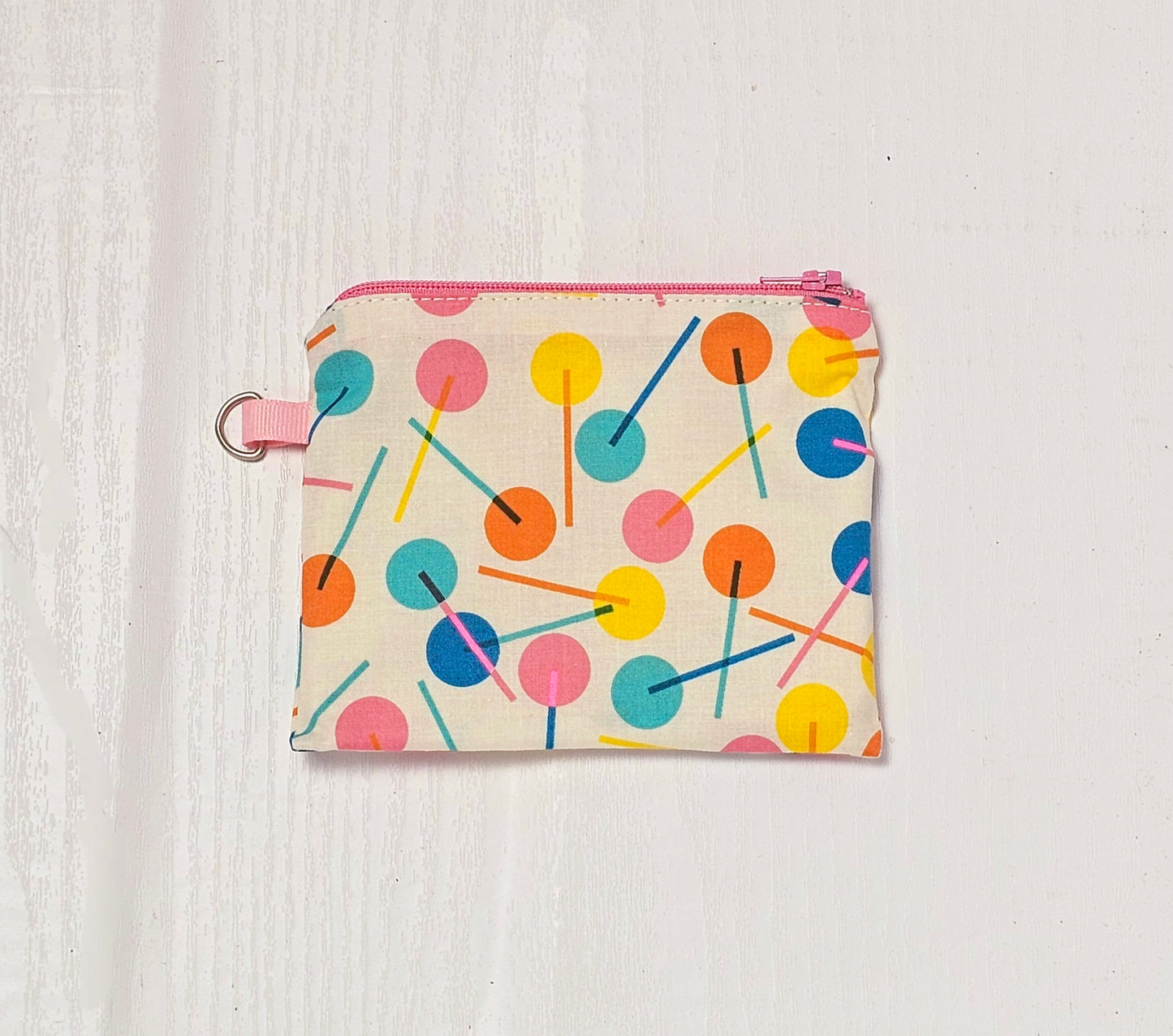 Small Fabric Zipper Pouch, Purse organizer, Candy Pouch, Handmade Lined Zipper Pouch, Gift Card Bag, Lolipop Bag, Ruby Star Society