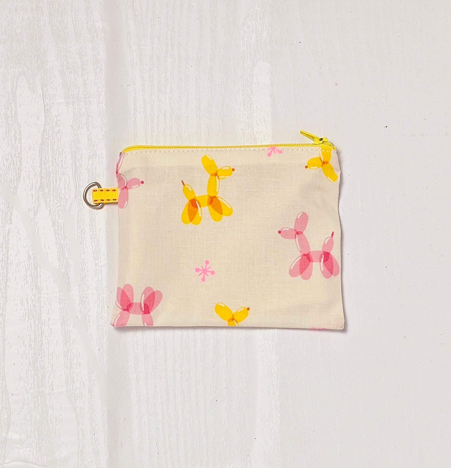 Small Fabric Zipper Pouch, Purse organizer, Candy Pouch, Handmade Lined Zipper Pouch, Gift Card Bag, Balloon Animals Bag, Ruby Star Society