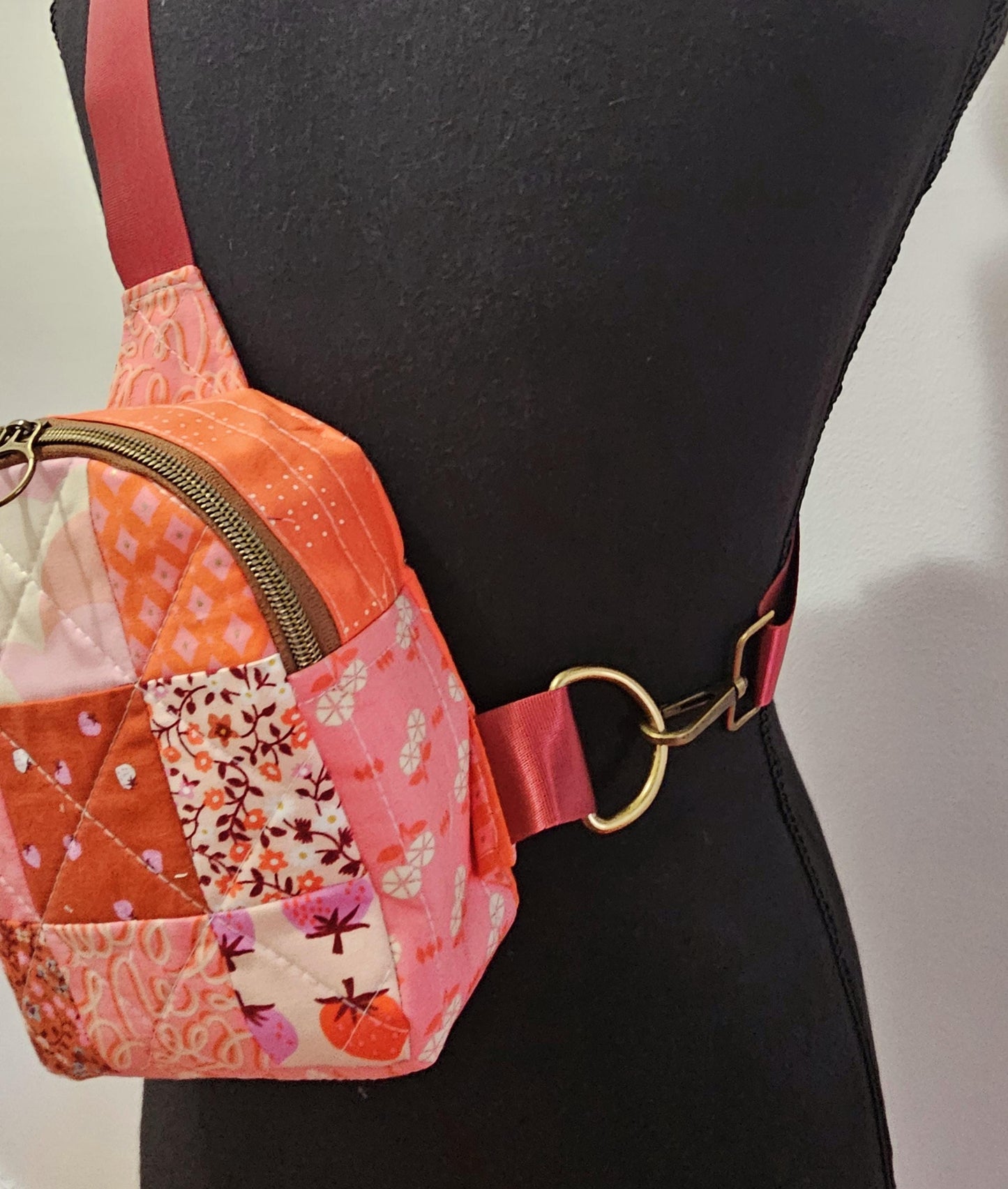 Mini Sling Backpack, Crossbody Backpack, Patchwork Purse, Ruby Star Society, Gift for Girls, Christmas Gift, Strawberry & Friends, Mav Sling