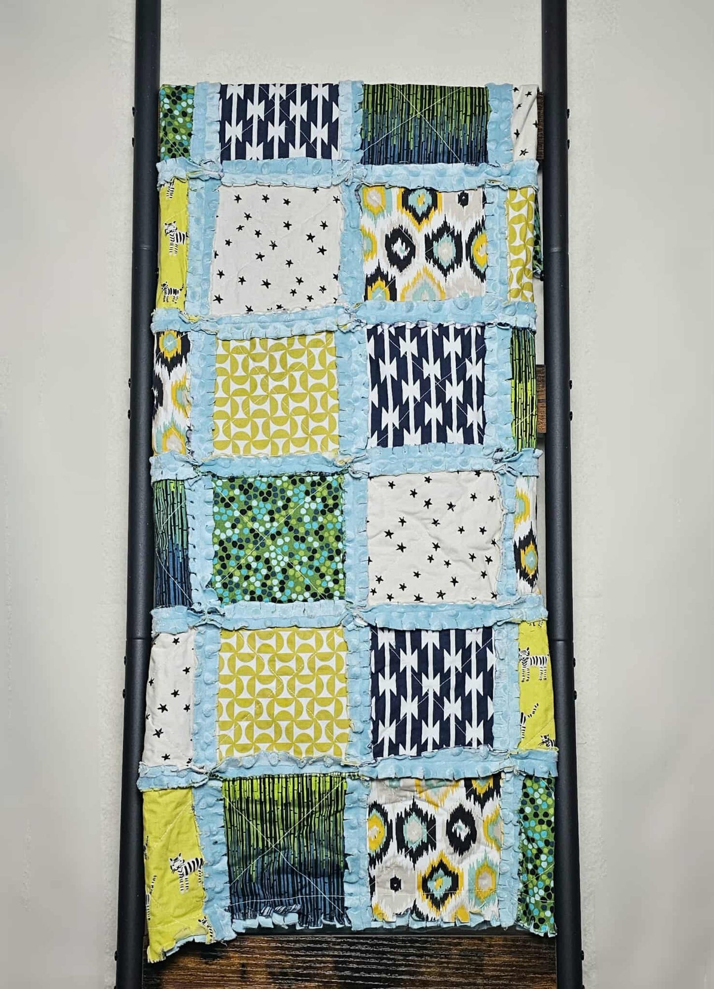 Modern Crib Quilt, Minky Rag Quilt, Patchwork Quilt, Toddler Bedding, Crib Bedding, Minky Blanket, Nursery Bedding
