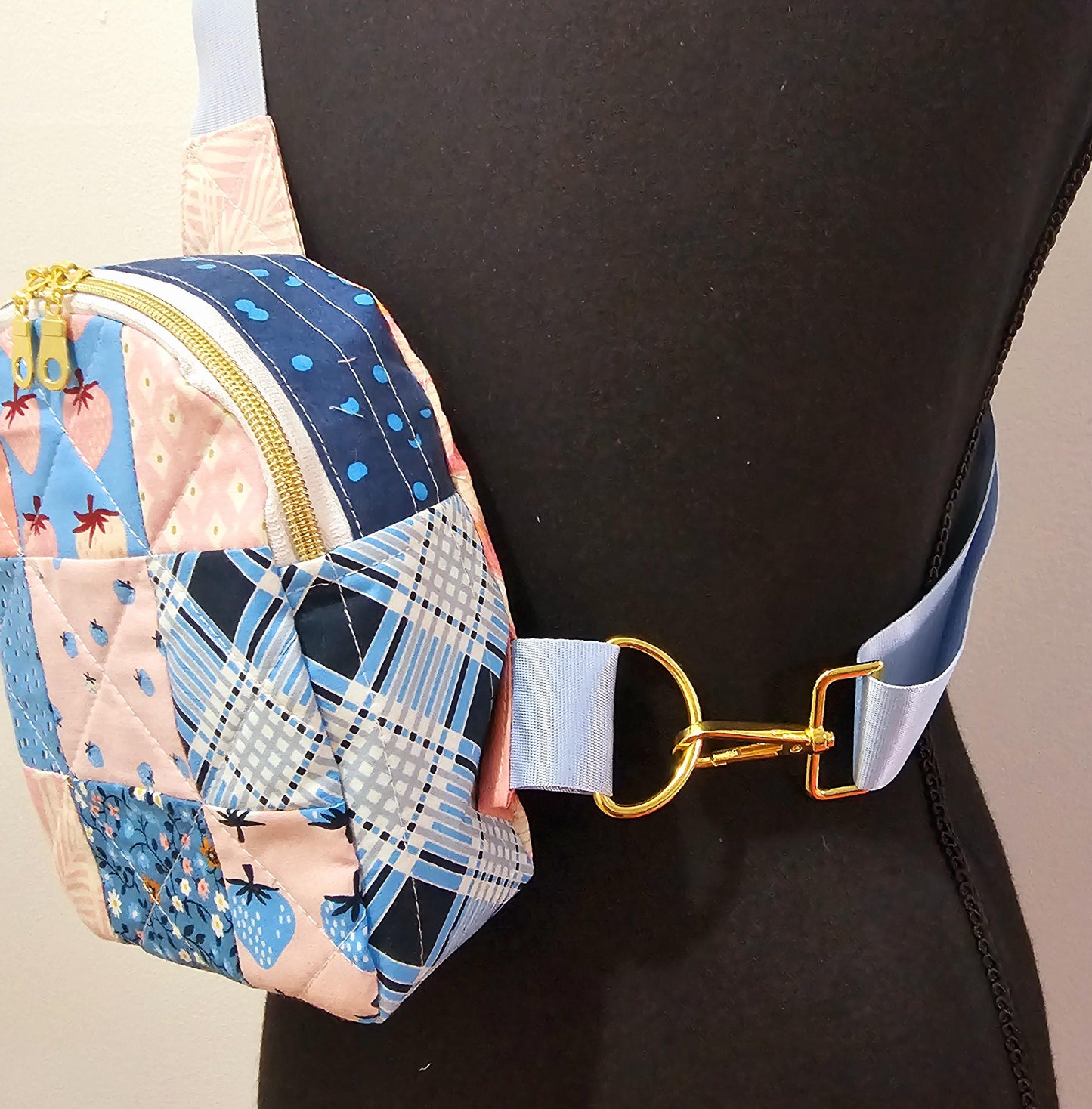 Mini Sling Backpack, Crossbody Backpack, Patchwork Purse, Ruby Star Society, Gift for Girls, Christmas Gift, Strawberry & Friends, Mav Sling