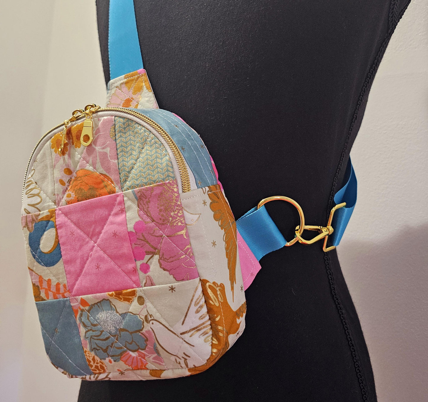 Mini Sling Backpack, Crossbody Backpack, Patchwork Purse, Ruby Star Society, Gift for Girls, Christmas Gift, Melody Miller Rise, Mav Sling