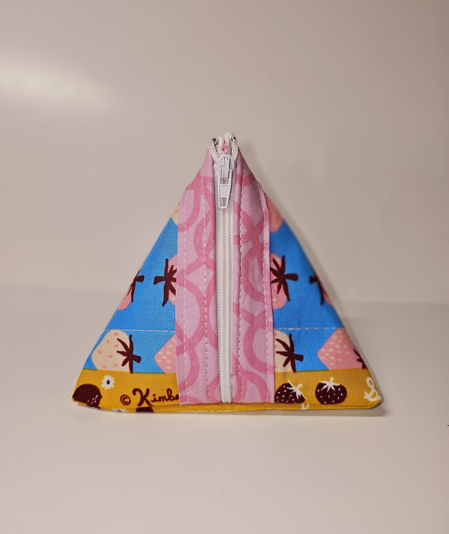 Pyramid Zippered Pouch, Coin Purse, Gifts for Her, Ruby Star Society, Quilted Pouch, Christmas Gift, Stocking Stuffers, Strawberry Pouch