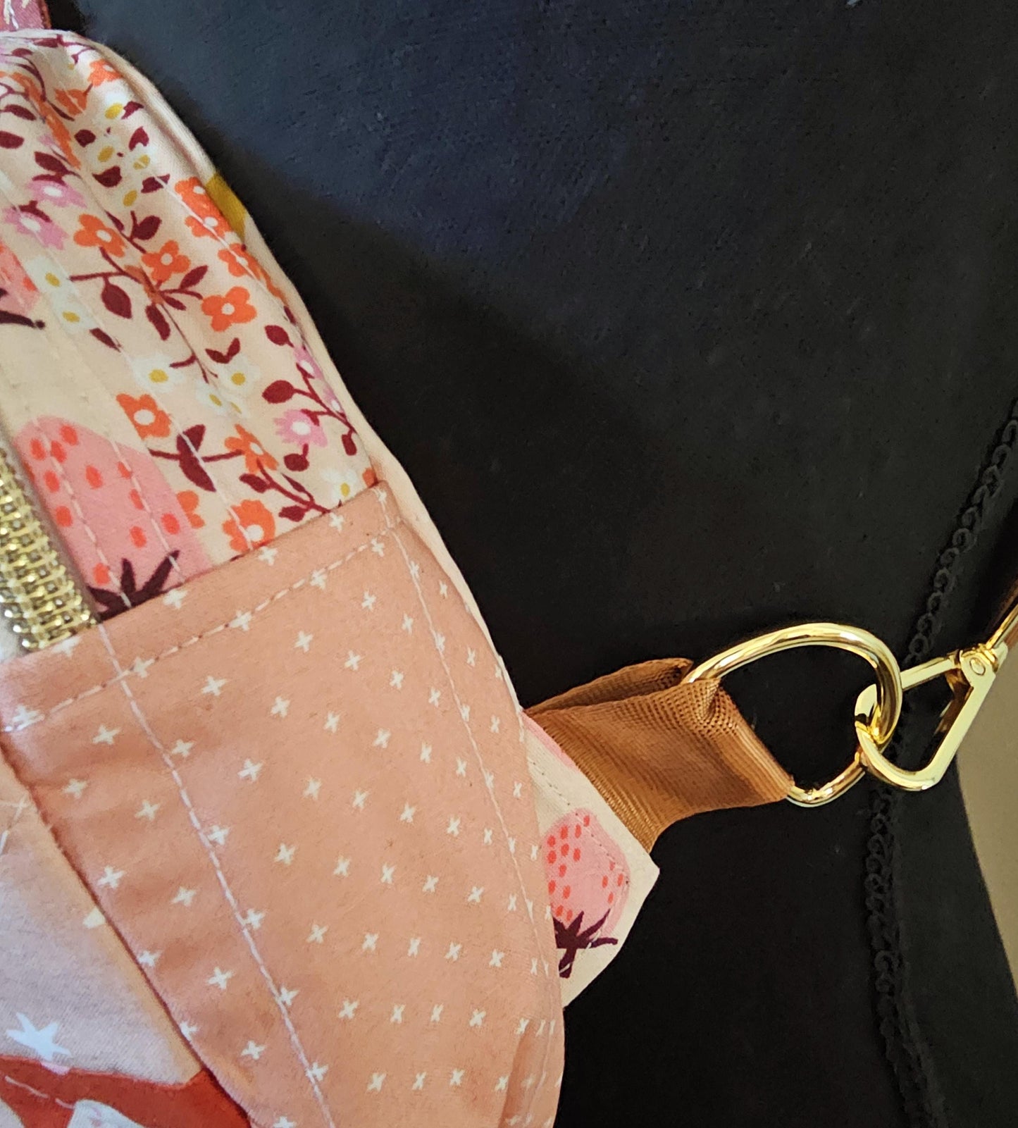 Mini Sling Backpack, Crossbody Backpack, Patchwork Purse, Ruby Star Society, Gift for Girls, Christmas Gift, Strawberry & Friends, Mav Sling