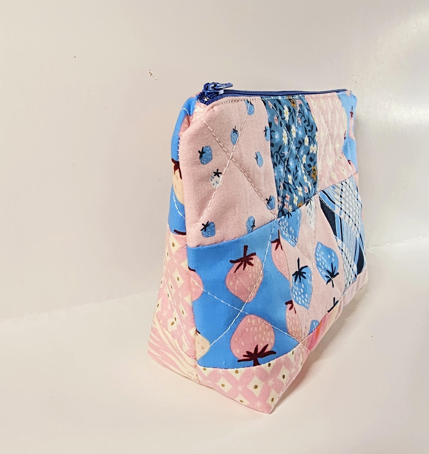 Patchwork Zippered Pouch, Cosmetic Bag, Toiletry Bag, Gifts for Her, Unique Gift, Ruby Star Society, Handmade Quilted Pouch, Christmas Gift