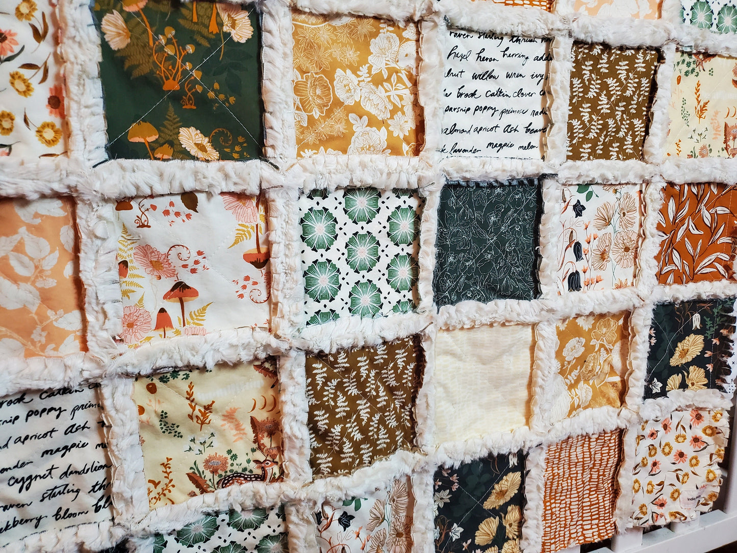 Woodland Quilt, Baby Quilt, Patchwork Crib Quilt, Minky Rag Quilt, Woodland Animals Quilt, Baby Girl Quilt, Crib Bedding, Nursery Bedding