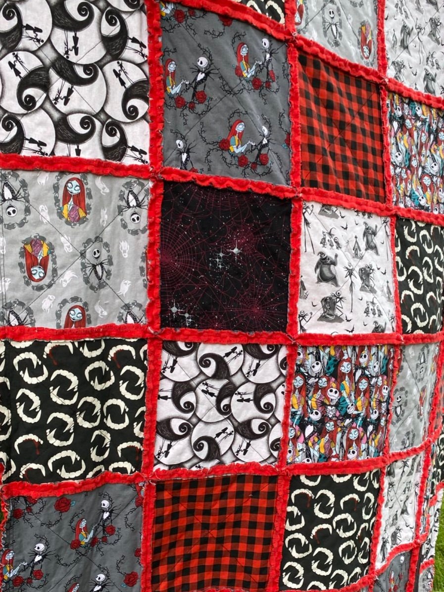 NBC Scary Christmas Large Minky Rag Quilt Throw