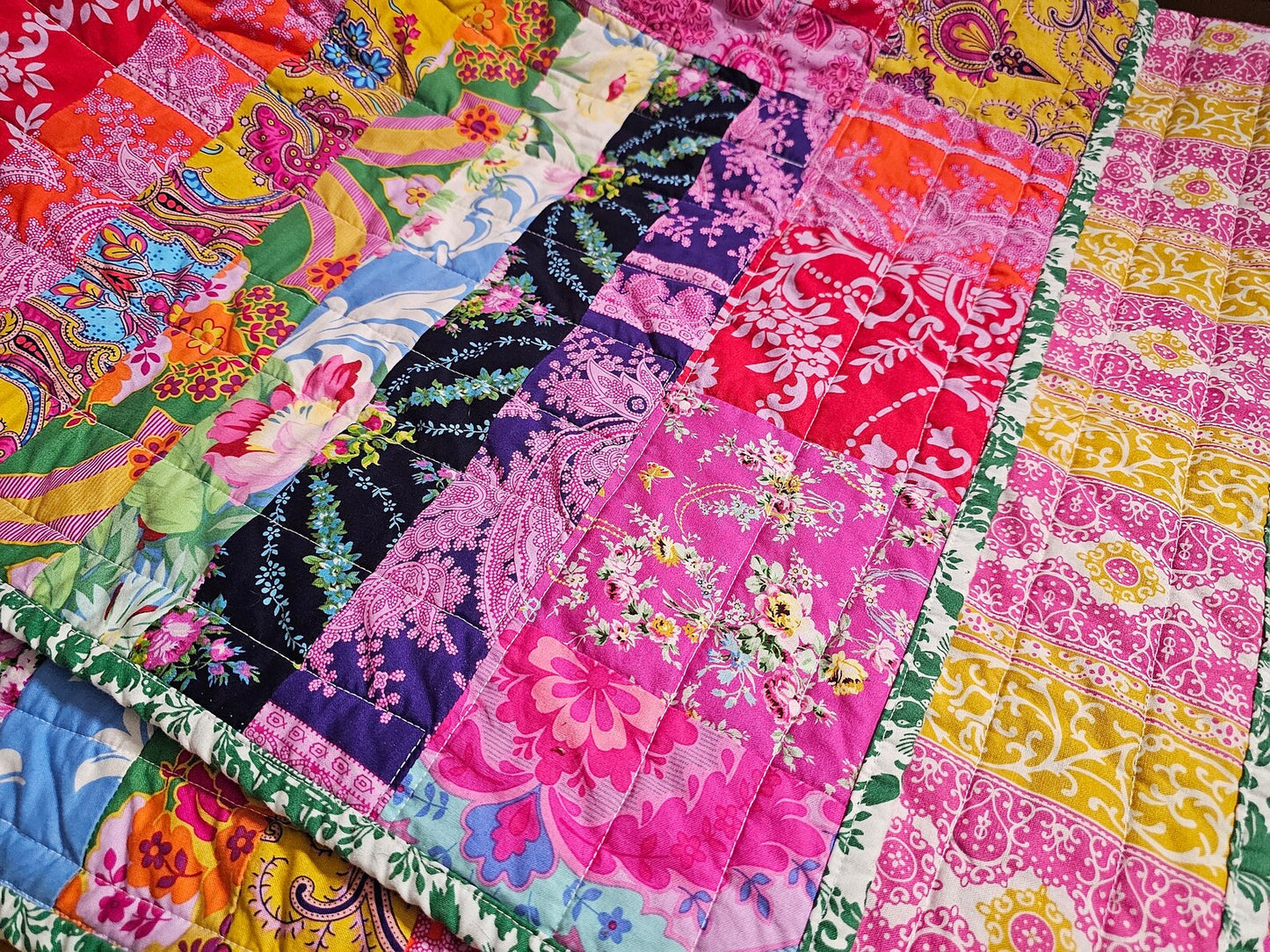 Handmade Quilt, Jennifer Paganelli Quilt, Crazy Love, Throw Quilt, Lap Quilt, Patchwork Quilt, Dorm Room Quilt, Handmade Gift for Girls