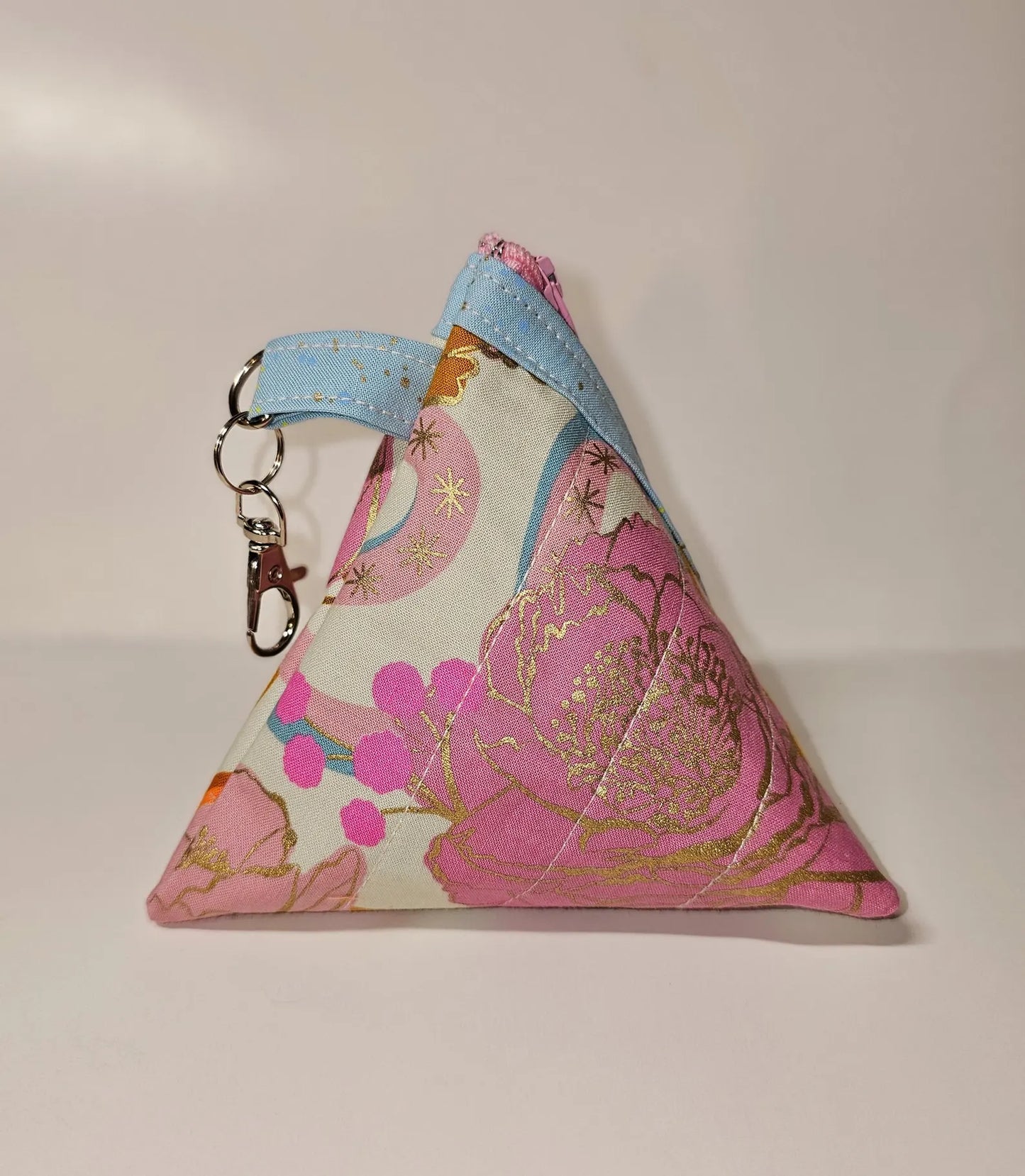 Pyramid Zippered Pouch, Coin Purse, Gifts for Her, Ruby Star Society, Quilted Pouch, Christmas Gift, Stocking Stuffers, Floral