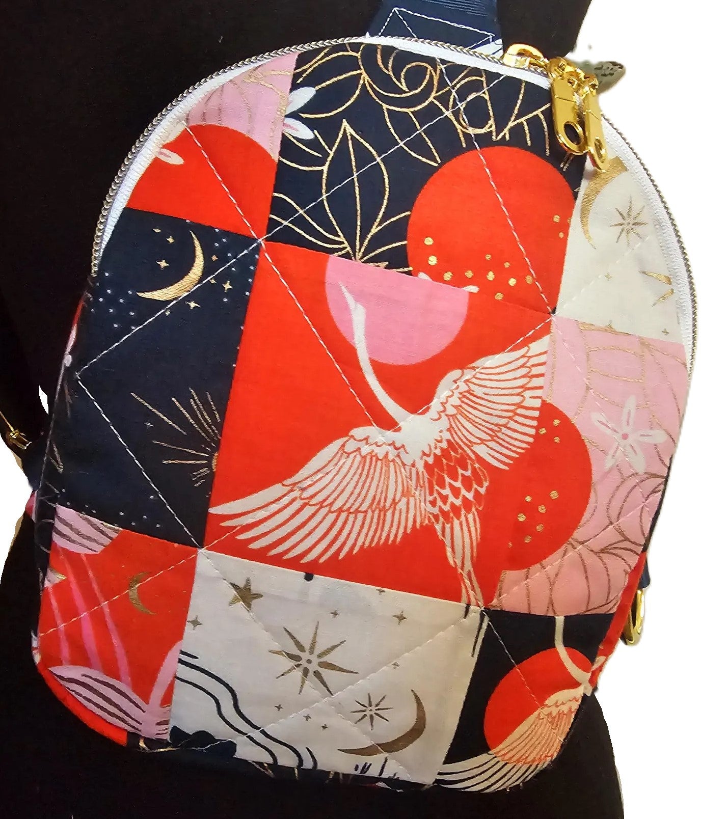 Mini Sling Backpack, Crossbody Backpack, Patchwork Purse, Ruby Star Society, Gift for Girls, Christmas Gift, Strawberry & Friends, Mav Sling