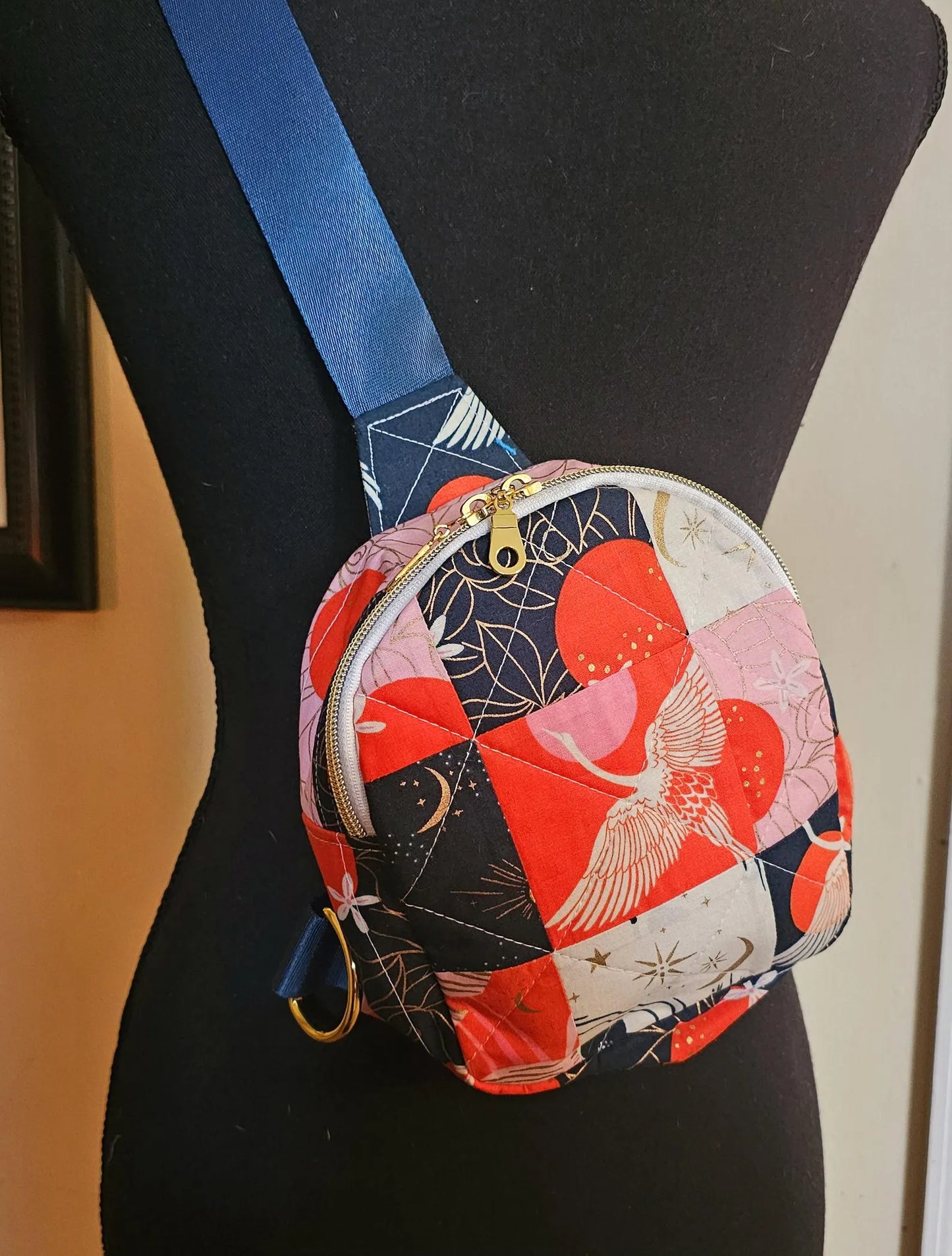Mini Sling Backpack, Crossbody Backpack, Patchwork Purse, Ruby Star Society, Gift for Girls, Christmas Gift, Strawberry & Friends, Mav Sling