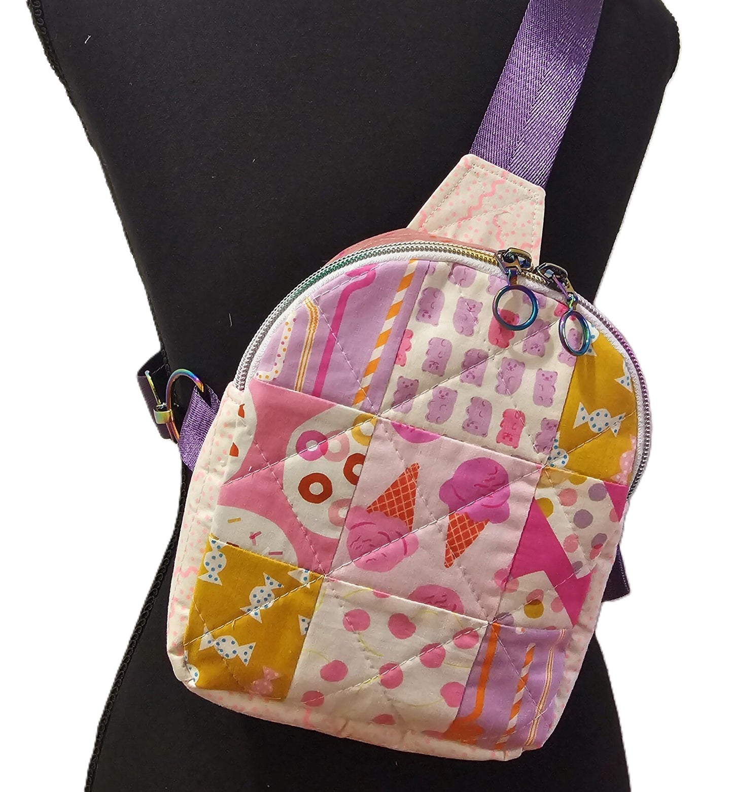 Mini Sling Backpack, Crossbody Backpack, Patchwork Purse, Ruby Star Society, Gift for Girls, Christmas Gift, Elixir Mushrooms, Mav Sling