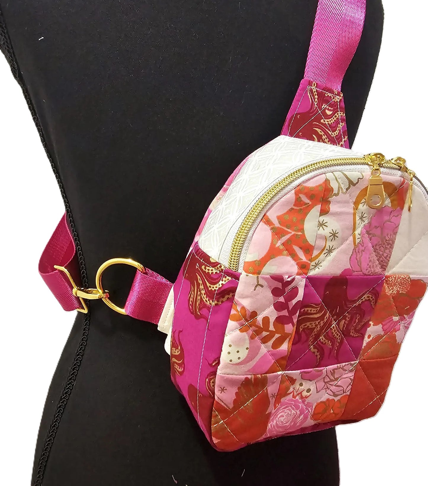 Mini Sling Backpack, Crossbody Backpack, Patchwork Purse, Ruby Star Society, Gift for Girls, Christmas Gift, Strawberry & Friends, Mav Sling