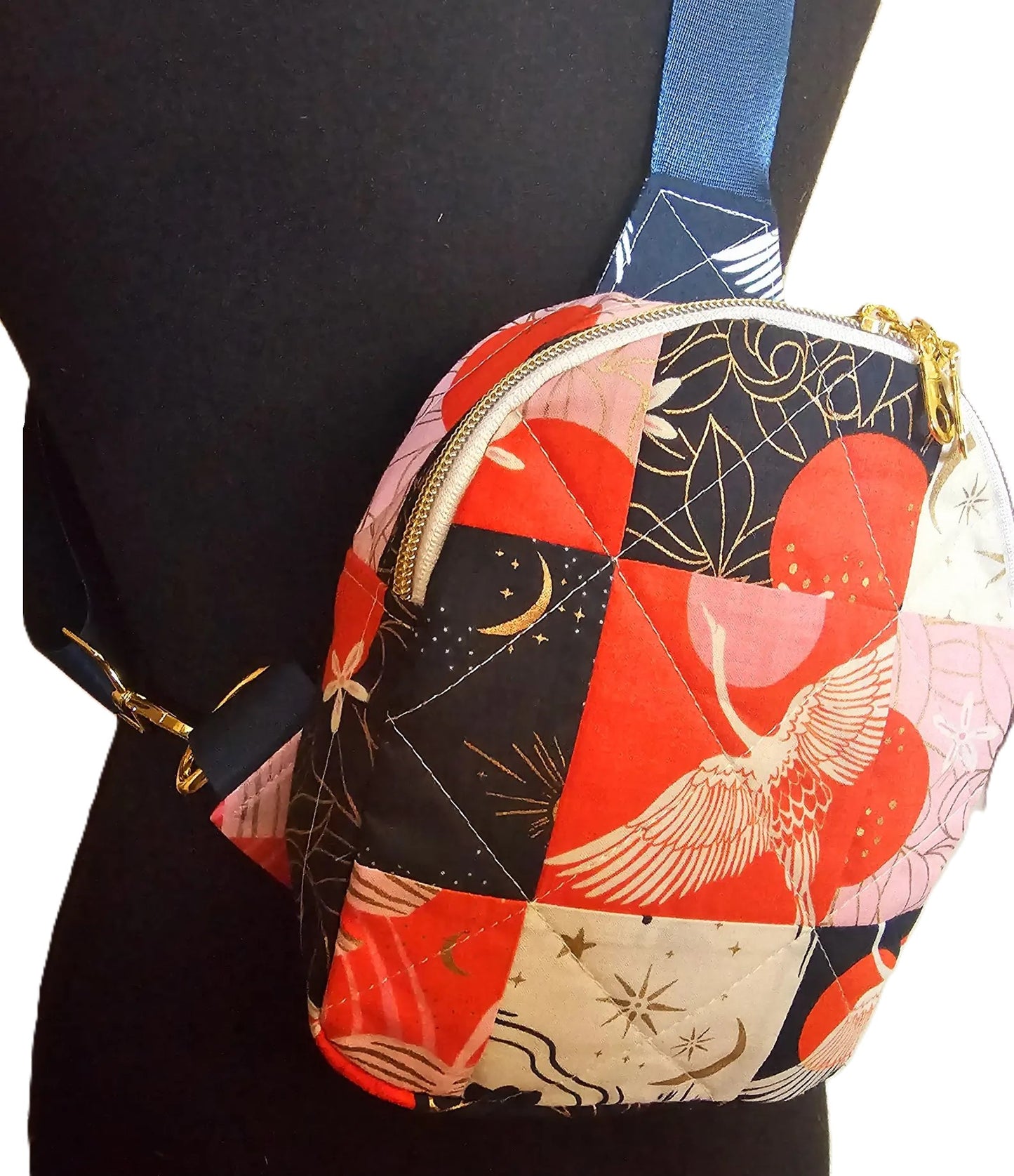 Mini Sling Backpack, Crossbody Backpack, Patchwork Purse, Ruby Star Society, Gift for Girls, Christmas Gift, Strawberry & Friends, Mav Sling