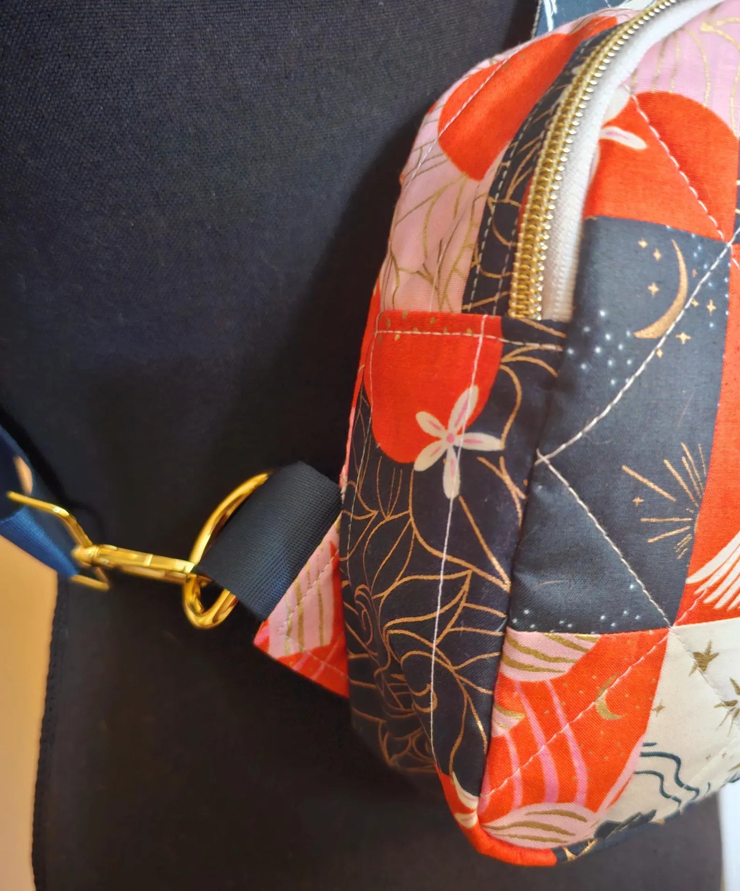 Mini Sling Backpack, Crossbody Backpack, Patchwork Purse, Ruby Star Society, Gift for Girls, Christmas Gift, Strawberry & Friends, Mav Sling
