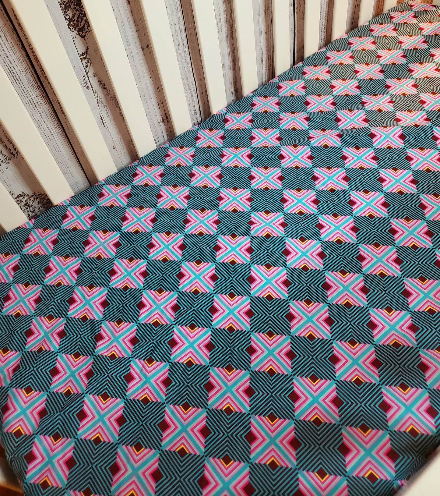 Crib Bedding, Bohemian Crib Sheet, Crib Sheet, Crib Sheet Boho, Nursery Bedding, Nursery Decor, Baby Shower Gift, Boho Geometric Crib Sheet
