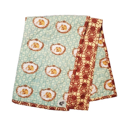 Wholecloth Quilt, Boho Baby Quilt, Boho Baby Bedding, Bear Baby Blanket, Baby Shower Gift, Nursery Decor, Kantha Quilt, Gift for Boys