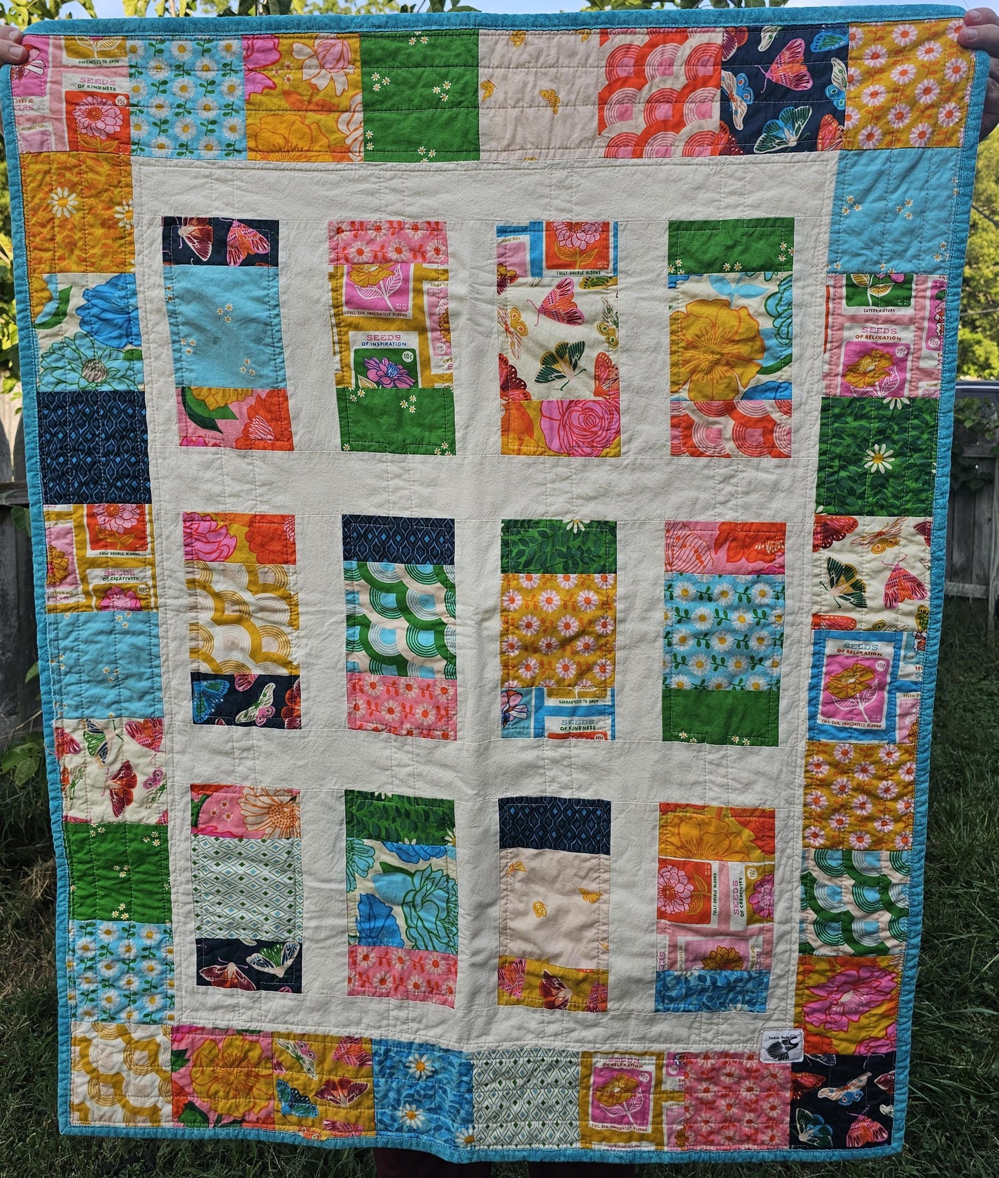 Handmade Quilt, Ruby Star Society Quilt, Flowerland, Butterfly Quilt, Patchwork Quilt, Crib Quilt, Toddler Quilt, Handmade Gift for Girls