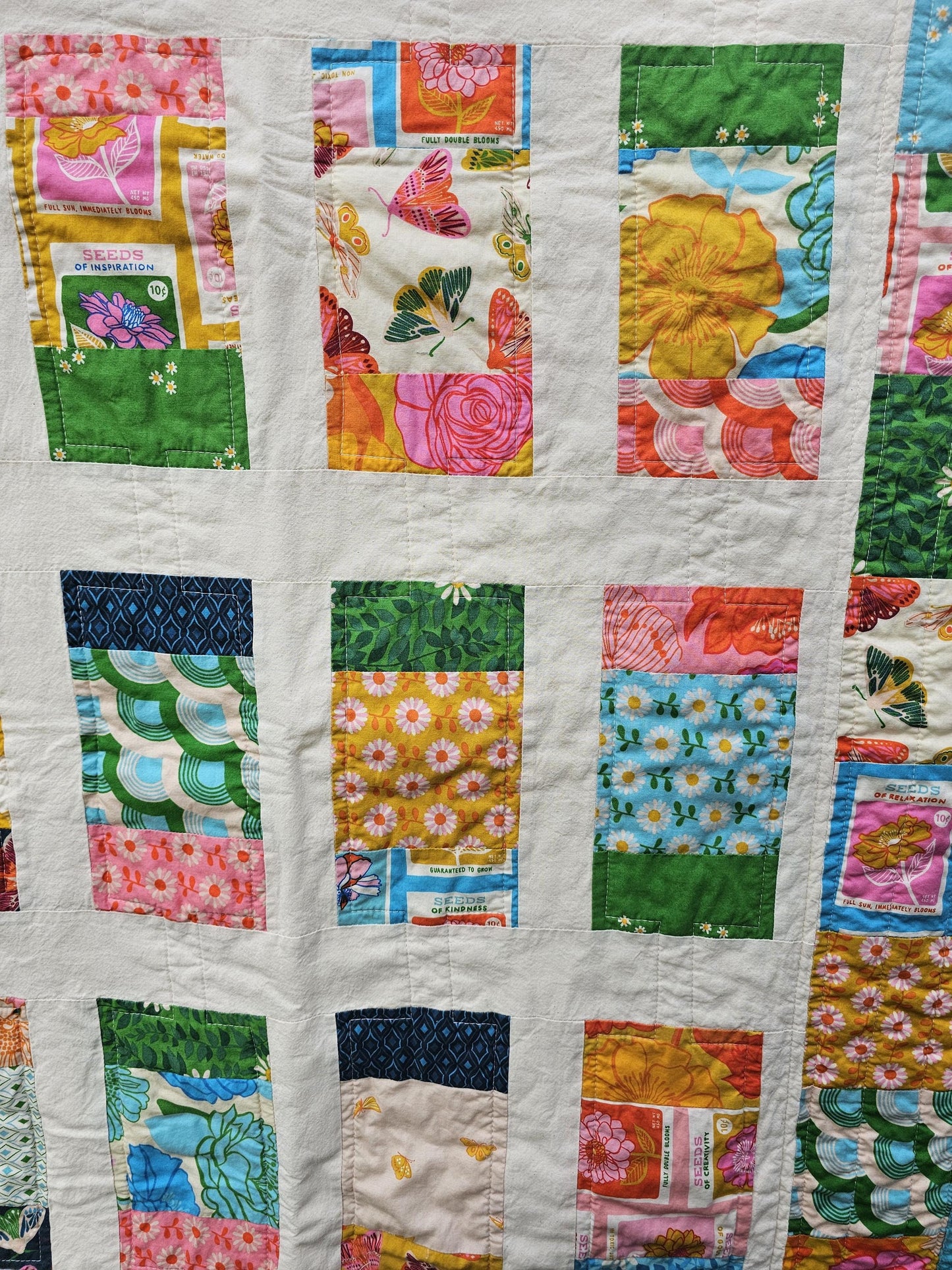 Handmade Quilt, Ruby Star Society Quilt, Flowerland, Butterfly Quilt, Patchwork Quilt, Crib Quilt, Toddler Quilt, Handmade Gift for Girls