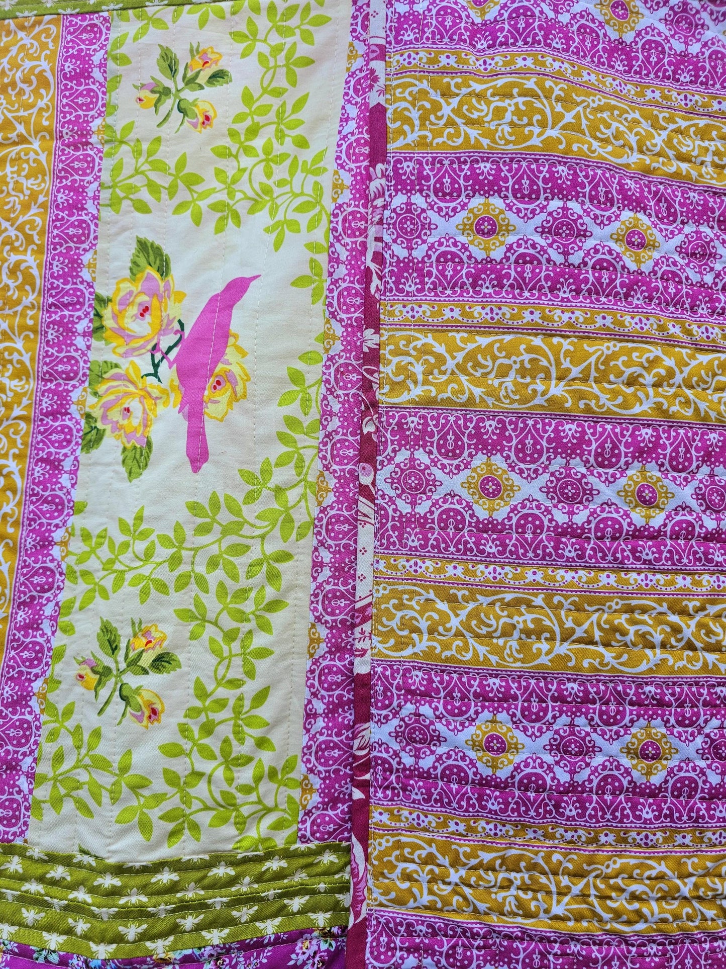 Handmade Quilt, Jennifer Paganelli, Heather Bailey, Throw Quilt, Lap Quilt, Patchwork Quilt, Dorm Room Quilt, Handmade Gift for Girls