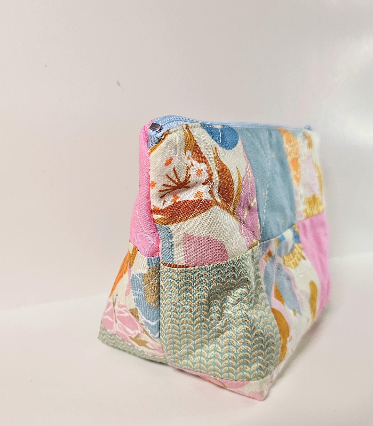 Patchwork Zippered Pouch, Cosmetic Bag, Toiletry Bag, Gifts for Her, Unique Gift, Ruby Star Society, Handmade Quilted Pouch, Christmas Gift