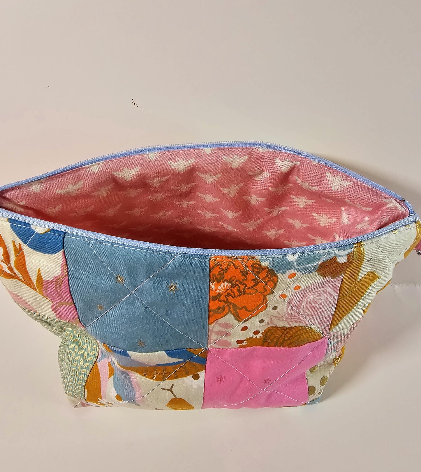 Patchwork Zippered Pouch, Cosmetic Bag, Toiletry Bag, Gifts for Her, Unique Gift, Ruby Star Society, Handmade Quilted Pouch, Christmas Gift