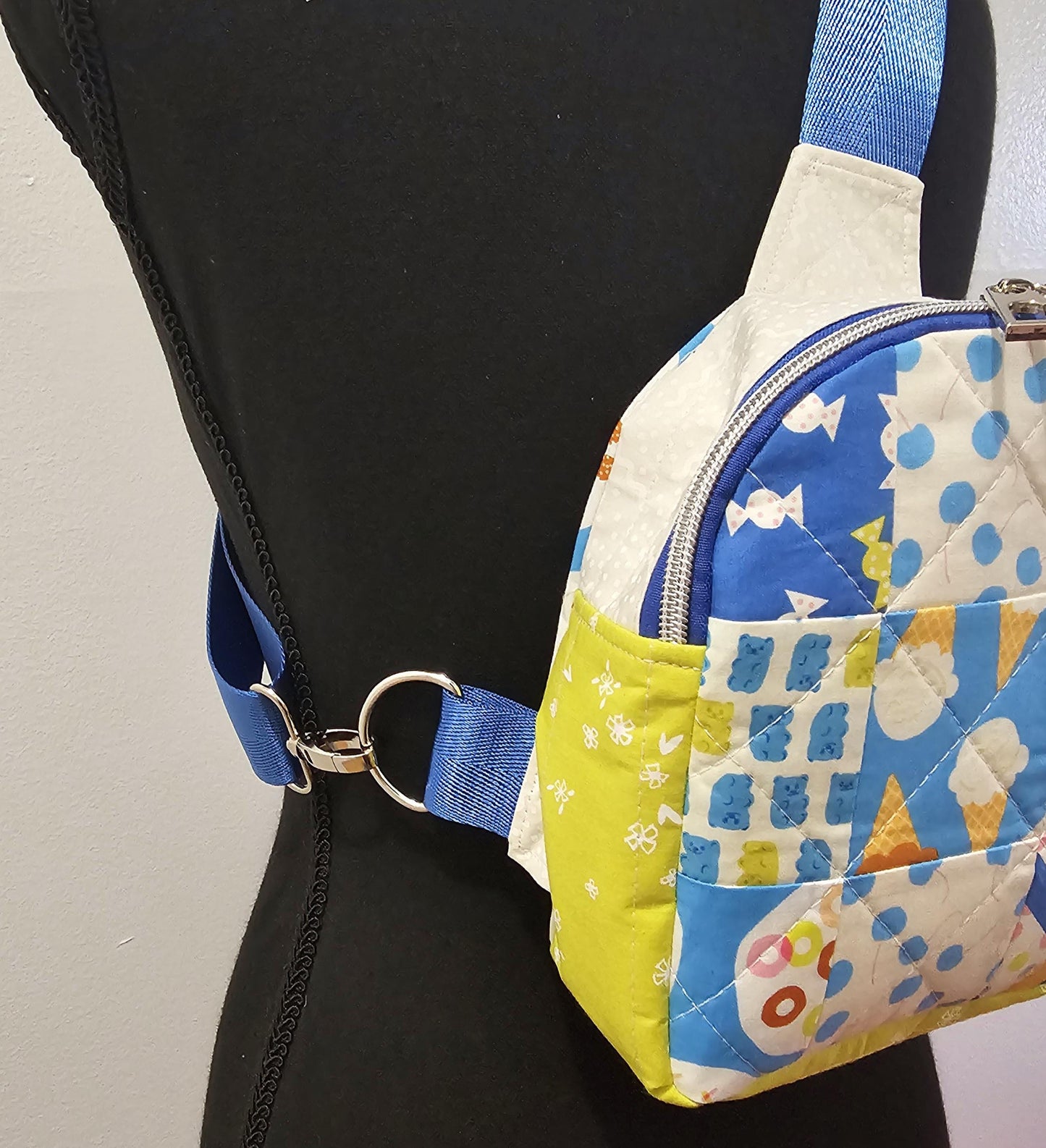 Mini Sling Backpack, Crossbody Backpack, Patchwork Purse, Ruby Star Society, Gift for Girls, Christmas Gift, Sugar Cone, Candy Bag Mav Sling