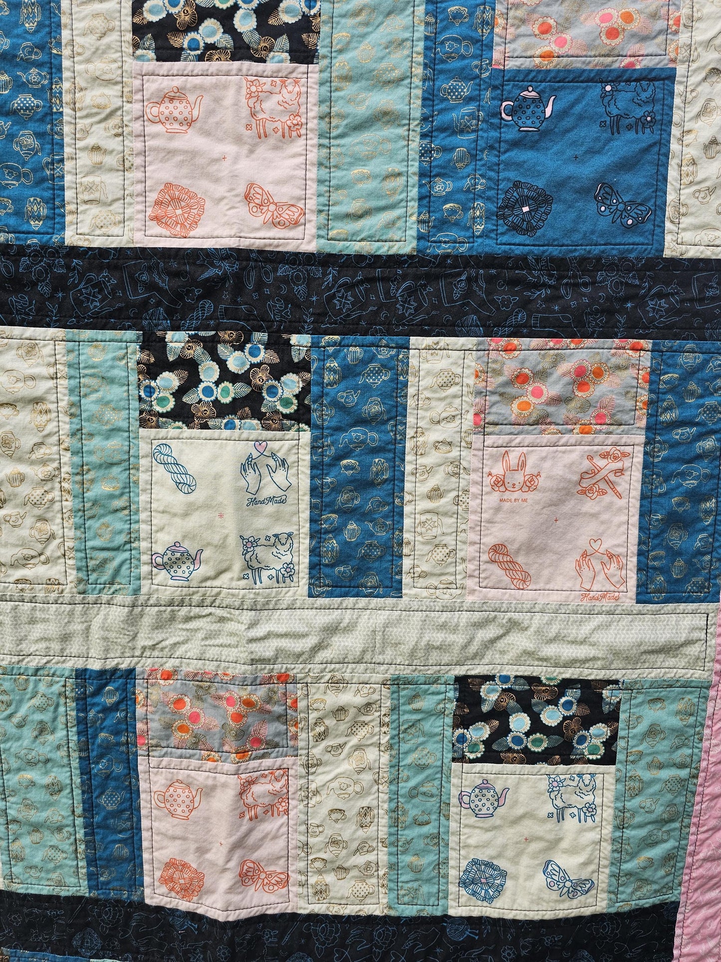 Handmade Quilt, Ruby Star Society Quilt, Purl, Throw Quilt, Lap Quilt, Patchwork Quilt, Crib Quilt, Toddler Quilt, Handmade Gift for Girls