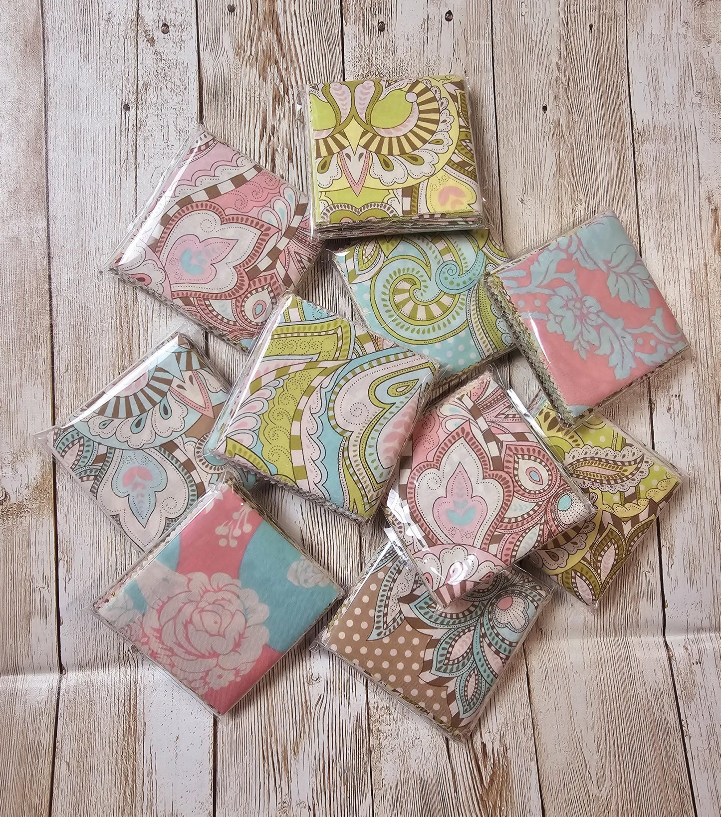 OOP Tula Pink HUSHABYE Mini Charm Packs, Fabric Squares, Destash Fabric, Scrap Packs, 100 Quilt Blocks, Out Of Print, Moda Fabric, Owl