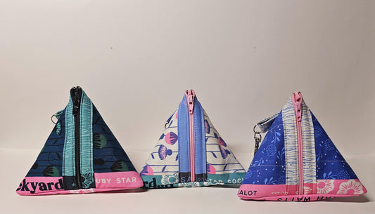 Pyramid Zippered Pouch, Coin Purse, Gifts for Her, Unique Gift, Ruby Star Society, Quilted Pouch, Christmas Gift, Stocking Stuffers, Floral
