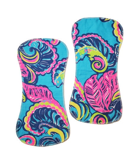 Lilly Burp Cloth Set, Burp Cloths for Girls, Baby Shower Gift, Gift for New Mom, Gifts for Her, Baby Gift, Lulu Flamingo Burp Cloths