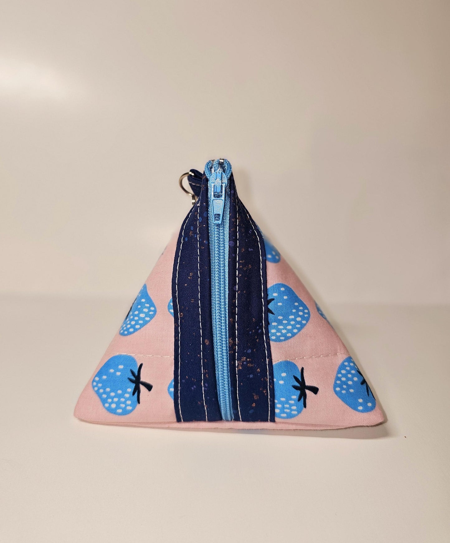 Pyramid Zippered Pouch, Coin Purse, Gifts for Her, Ruby Star Society, Quilted Pouch, Christmas Gift, Stocking Stuffers, Strawberry Pouch