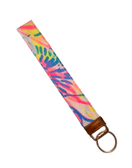 Key Fob Keychain, Keychain Wristlet, Lilly Fabric, Key Wristlet,  Fabric Keychain, Wristlet Keyfob, Wristlet Keychain, Gift for Her, Preppy