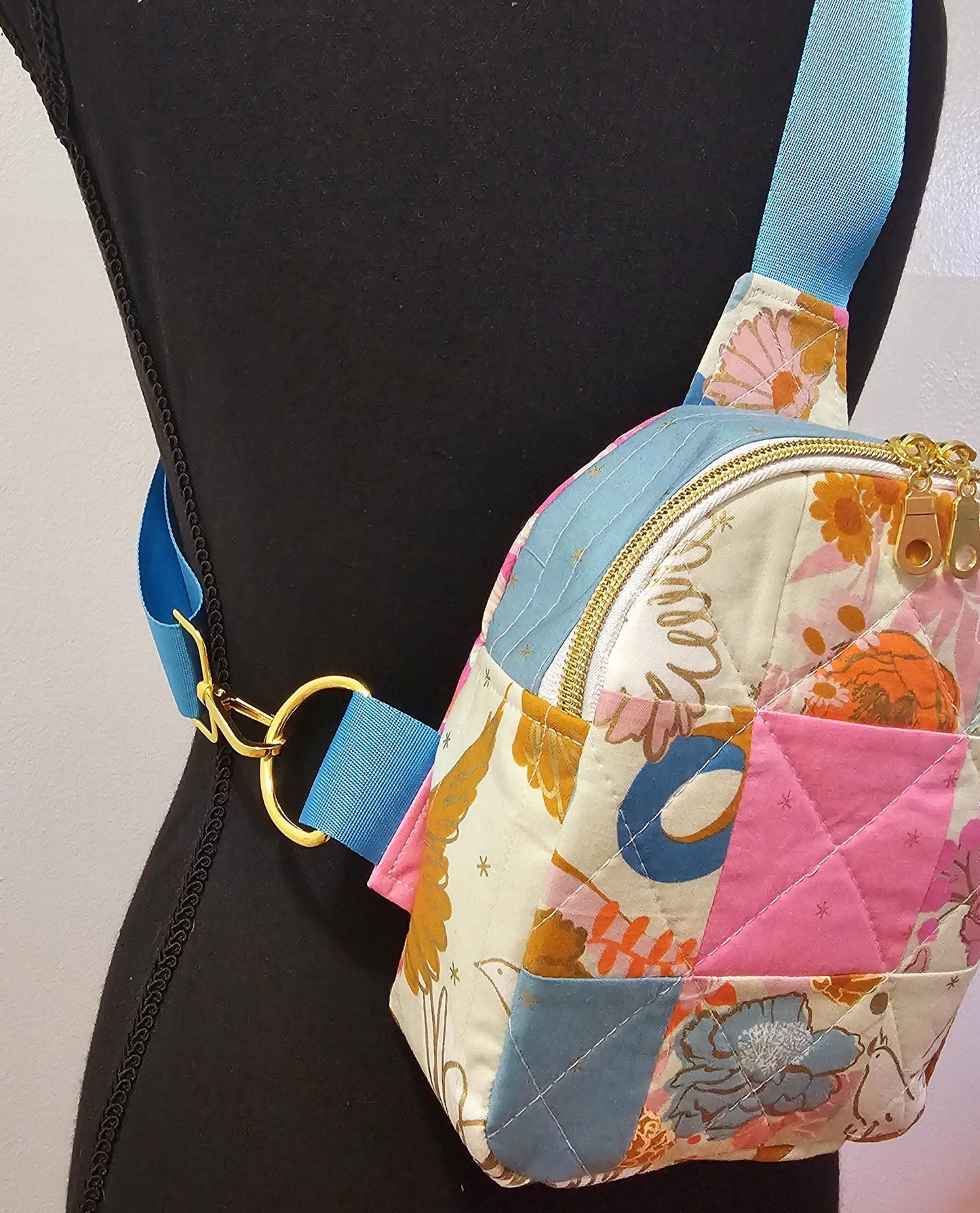 Mini Sling Backpack, Crossbody Backpack, Patchwork Purse, Ruby Star Society, Gift for Girls, Christmas Gift, Melody Miller Rise, Mav Sling