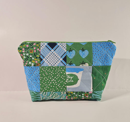 Patchwork Zippered Pouch, Cosmetic Bag, Toiletry Bag, Gifts for Her, Unique Gift, Ruby Star Society, Handmade Quilted Pouch, Christmas Gift