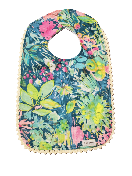 Handmade Baby Bib, Cottagecore Bib, Vintage Floral Bib, Baby Shower Gift, Gift for Baby Girl, Floral Baby Bib