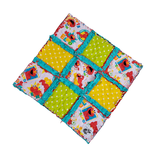 Handmade Quilt, Crib Quilt, Security Blanket, Baby Lovey Blanket, Minky Lovey Blanket, Baby Shower Gift, Handmade Elmo Quilt