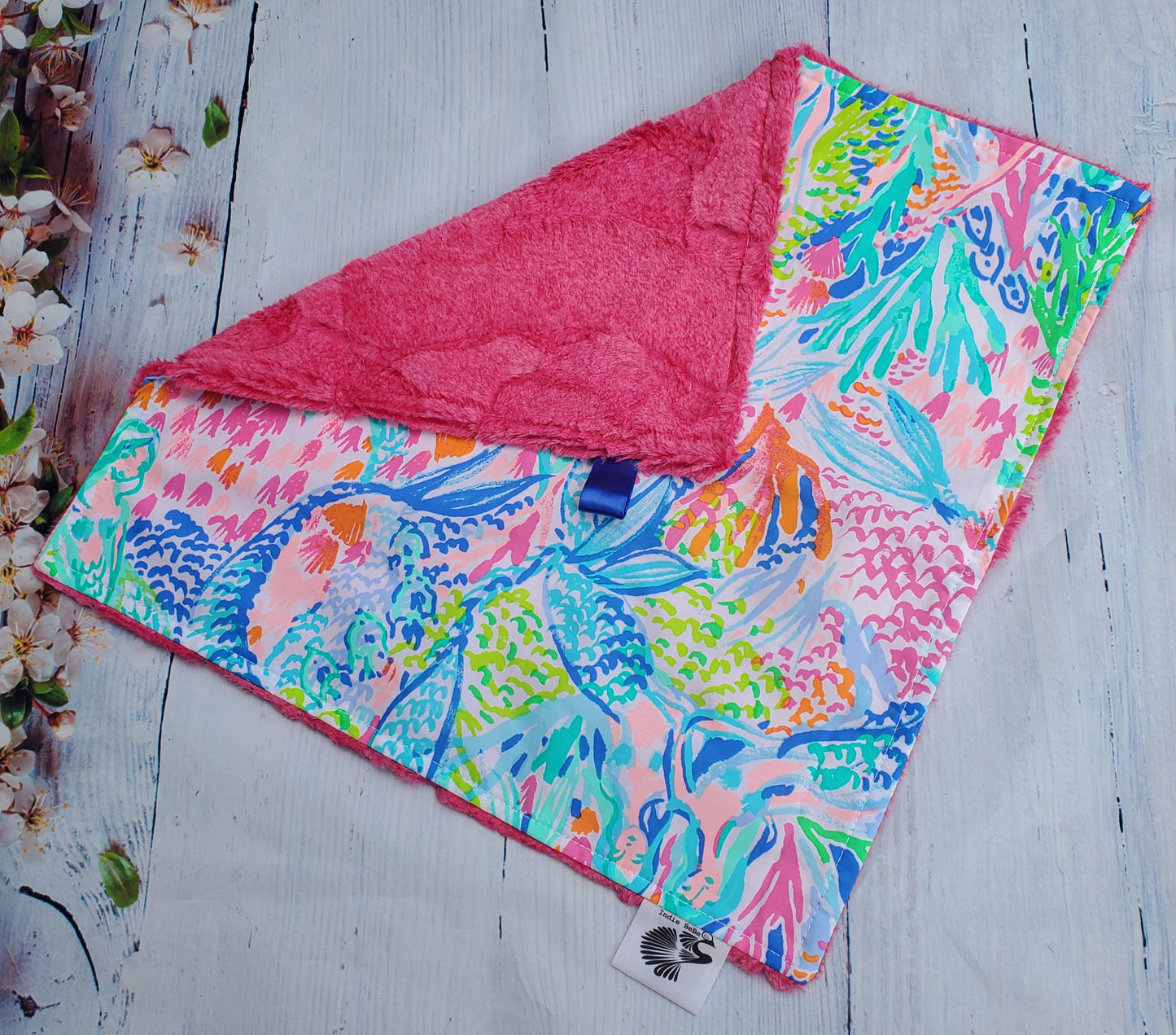 Lovey for Babies, Security Blanket, Minky Lovey, Baby Lovey Blanket, Minky Lovey Blanket, Ready to Ship, Baby Shower Gift, Lilly Mermaids