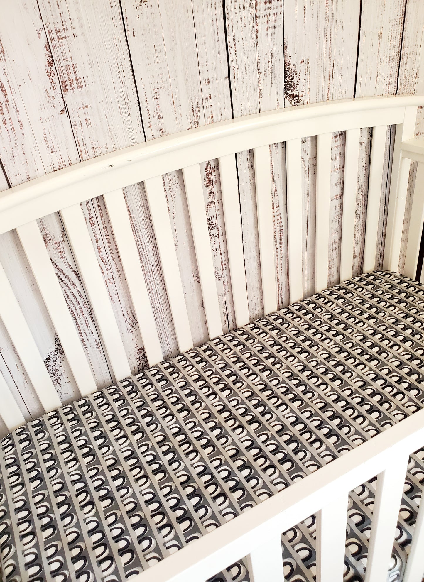 Crib Bedding, Black and White Rainbow, Crib Sheet, Crib Sheet Boho, Nursery Bedding, Nursery Decor, Baby Shower Gift, Boho Rainbow Bedding