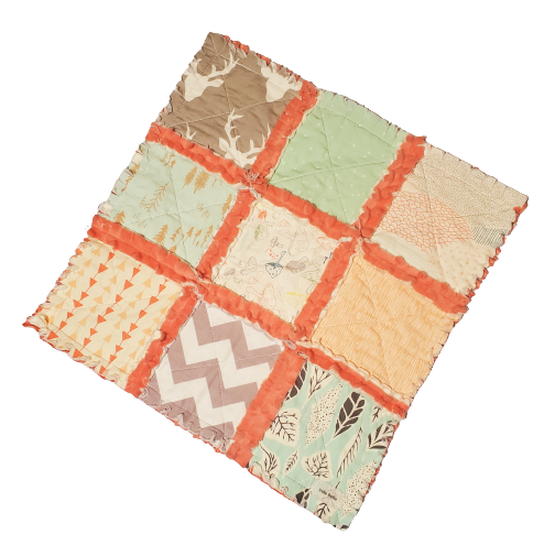 Handmade Quilt, Woodland Animals, Baby Shower Gift, Baby Quilt, Security Blanket, Crib Quilt, Baby Lovey, Rag Quilt, Gender Neutral Quilt